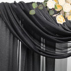 Black Wedding Arch Draping Fabric Backdrop Drapes Sheer 28.7"x 20FT, alternate view 4