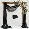 Black Wedding Arch Draping Fabric Backdrop Drapes Sheer 3 Panels