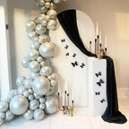 Black Wedding Arch Draping Fabric Backdrop Drapes Sheer 3 Panels, alternate view 3