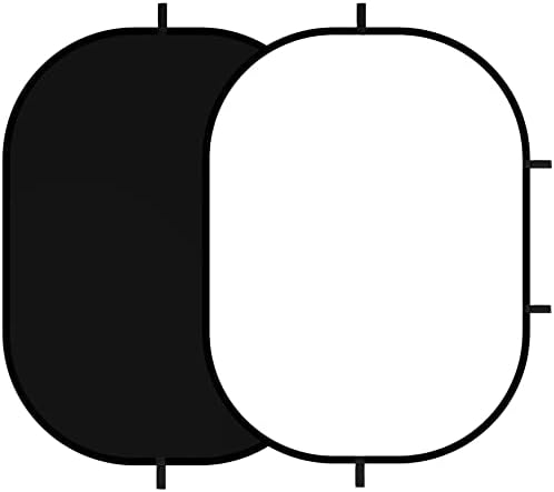 Black White Backdrop 59 x 39.3 in Pop Up Collapsible Background