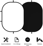 Black White Backdrop 59 x 39.3 in Pop Up Collapsible Background, alternate view 2