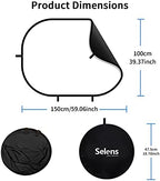 Black White Backdrop 59 x 39.3 in Pop Up Collapsible Background, alternate view 5