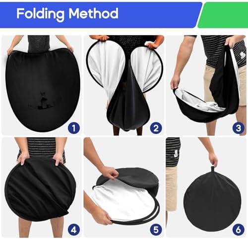 Black White Screen Chair Backdrop, 56inch Collapsible 2-in-1 Black Screen and White Screen Portable Pop Up, alternate view 5