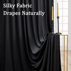 Black Wrinkle Free Black Backdrop Curtains for Parties, Thick Fabric Photo Backdrop Drapes for Birthday Wedding, alternate