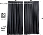Black Wrinkle Free Black Backdrop Curtains for Parties, Thick Fabric Photo Backdrop Drapes for Birthday Wedding, alternate
