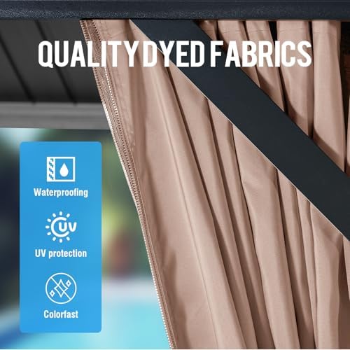 Blazar 12' X 16' Hardtop Gazebo with Nettings and Curtains, Outdoor Gazebo for Patio Lawn and Garden, Vertical, alternate