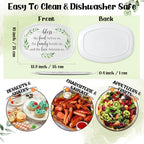 Bless Melamine Platter Gift, Reusable White Oval Serving Dishes in 13.9x10x0.4in in White, alternate view 2