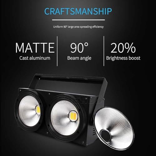 Blinder Lights 200W COB 2 Eyes Stage Wash Lights, 4 Pack in Black, alternate view 2