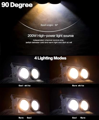 Blinder Lights 200W COB 2 Eyes Stage Wash Lights, 4 Pack in Black, alternate view 3