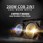 Blinder Lights 200W COB 2 Eyes Stage Wash Lights, 4 Pack in Black, alternate view 4