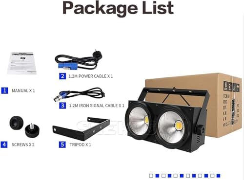 Blinder Lights 200W COB 2 Eyes Stage Wash Lights, 4 Pack in Black, alternate view 6