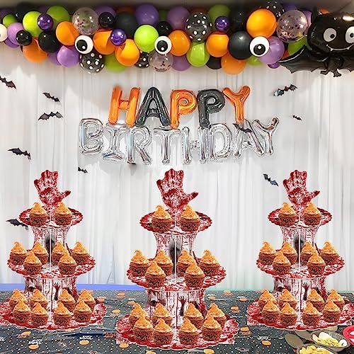 Bloody Cupcake Stand 12Inch Cardboard Cupcake Tray for Scary Party Supplies Bloody Zombie Horror Movie Birthday, alternate