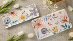 Blossom Symphony Ceramic 14 inch Rectangular Serving Platter, Set of 2, for Serving Salad, Pasta, Cheese, Ham, alternate view