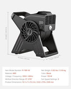 Blower Fan, 13 in Portable Utility Floor Fan, 300 CFM, 3 Speeds, Multi-Angle Airflow, Lightweight Portable High, alternate