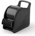 Blower Fan 185° Rotatable 3‐Speed Utility Air Mover with 2‐AC‐Outlet, Black in Black
