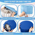 Blue 6 Pack Pleated Cylinder Cake Stand with Covers in Blue, alternate view 5