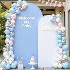 Blue and White Arch Cover Set of 2 Spandex 7.2 and 6ft Arch Backdrop Cover Wedding Arch Stand Covers for Baby