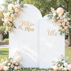 Blue and White Arch Cover Set of 2 Spandex 7.2 and 6ft Arch Backdrop Cover Wedding Arch Stand Covers for Baby, alternate view