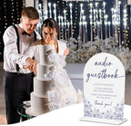Blue and White Chinoiserie Audio Guestbook Sign for Wedding Decor1939 in Blue Audio, alternate view 3