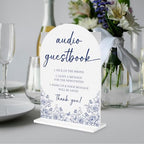 Blue and White Chinoiserie Audio Guestbook Sign for Wedding Decor1939 in Blue Audio, alternate view 5
