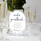 Blue and White Chinoiserie Audio Guestbook Sign for Wedding Decor1939 in Blue Audio, alternate view 6