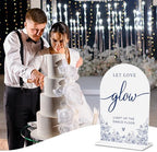 Blue and White Chinoiserie Floral Let Love Glow Sign for Wedding Decor1936 in Blue Glow, alternate view 3