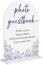 Blue and White Chinoiserie Photo Guestbook Sign for Wedding Decor1938 in Blue Photo