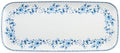 Blue and White Floral Melamine Serving Tray, 15 x 6.5 Inch Rectangular Serving Platter, BPA Free Food Tray for