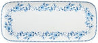 Blue and White Floral Melamine Serving Tray, 15 x 6.5 Inch Rectangular Serving Platter, BPA Free Food Tray for