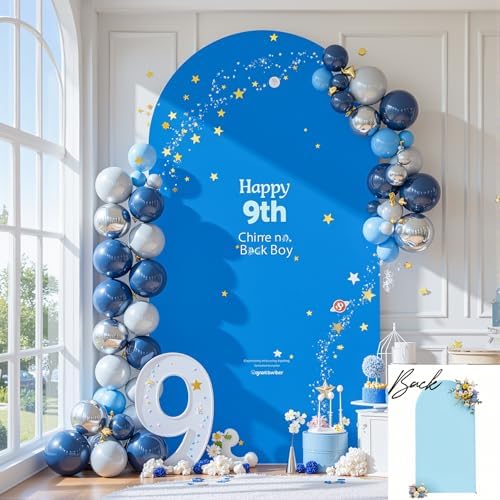 Blue Arch Backdrop Cover 7.2ft Gender Reveal Party Wedding Arch Covers Stretchy Backdrop 7.2FT 6FT Decorations