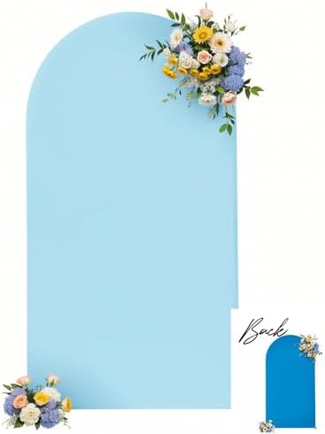 Blue Arch Backdrop Cover 7.2ft Gender Reveal Party Wedding Arch Covers Stretchy Backdrop 7.2FT 6FT Decorations, alternate