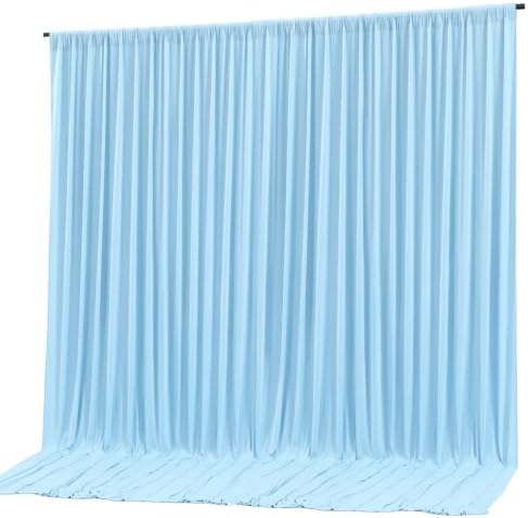 Blue Backdrop Curtain 10x10ft - Wrinkle Free Polyester Photo Curtain Backdrop Wedding Back Drop Fabric Drapes