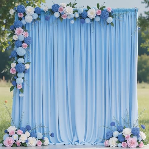 Blue Backdrop Curtain for Wedding Parties Backdrop Drapes 10x10FT in 10FTx10FT in Blue