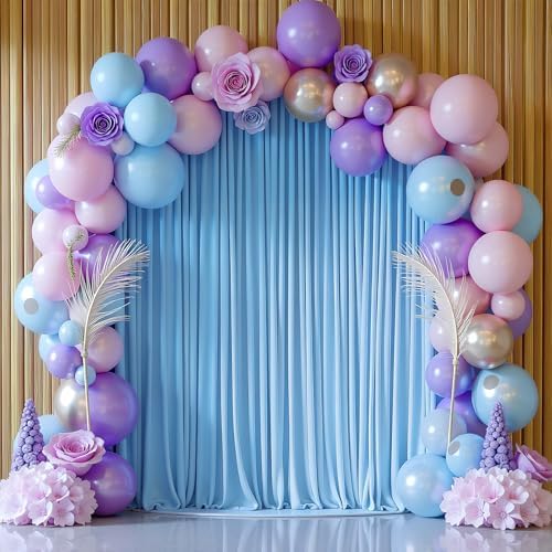 Blue Backdrop Curtain for Wedding Parties Backdrop Drapes 10x10FT in 10FTx10FT in Blue, alternate view 6