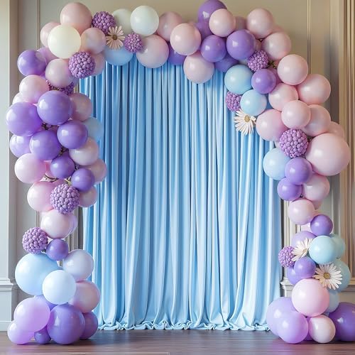 Blue Backdrop Curtain for Wedding Parties Backdrop Drapes 10x8FT in 10FTx8FT in Blue, alternate view 6