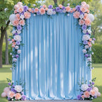 Blue Backdrop Curtains Drapes for Parties Wedding, 5x8FT 2 Panel in 5'(W) x 8'(H), 2 panels in Blue