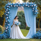 Blue Backdrop Curtains Drapes for Parties Wedding, 5x8FT 2 Panel in 5'(W) x 8'(H), 2 panels in Blue, alternate view 4