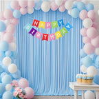 Blue Backdrop Curtains Drapes for Parties Wedding, 5x8FT 2 Panel in 5'(W) x 8'(H), 2 panels in Blue, alternate view 5