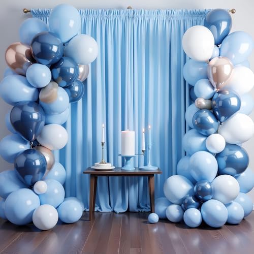 Blue Backdrop Curtains Drapes for Parties Wedding, 5x8FT 2 Panel in 5'(W) x 8'(H), 2 panels in Blue, alternate view 6