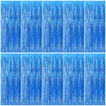 Blue Backdrop Wavy Tinsel Foil Fringe Curtains for Parties Sparkle Metallic Wavy Blue Birthday Decorations for