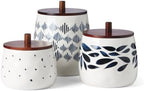 Blue Bay 3-Piece Canister Set with Lid, for Kitchen Counter in 3 Count in White/Blue