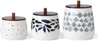 Blue Bay 3-Piece Canister Set with Lid, for Kitchen Counter in 3 Count in White/Blue, alternate view 3
