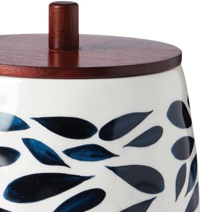 Blue Bay 3-Piece Canister Set with Lid, for Kitchen Counter in 3 Count in White/Blue, alternate view 4