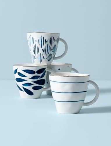 Blue Bay 4-Piece Dessert Mug Set, 2.75 LB in 12 Ounces in Blue, alternate view 5