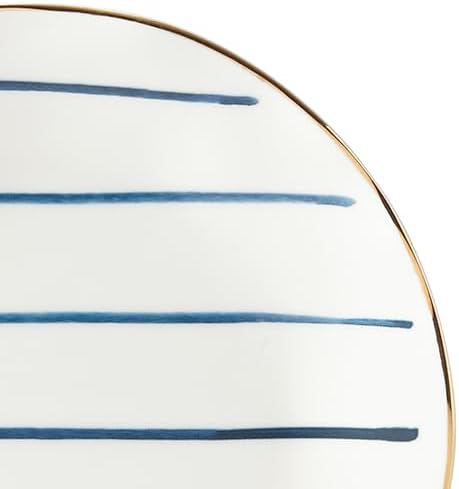 Blue Bay 4-Piece Tidbit Plates, Dessert Plate Set for 4 in White/Blue, alternate view 4