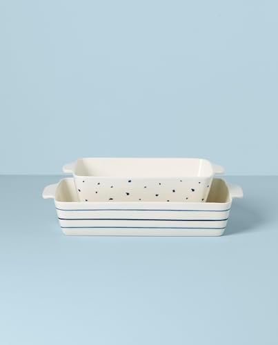 Blue Bay Dinnerware & Serveware Collection, Porcelain Tableware, Rectangular Baker Set, 2-Piece in Multi, alternate view 2