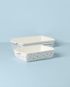 Blue Bay Dinnerware & Serveware Collection, Porcelain Tableware, Rectangular Baker Set, 2-Piece in Multi, alternate view 3
