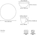 Blue Bay Porcelain 12-Piece Dinnerware Dessert Set for 4 in White/Blue, alternate view 3
