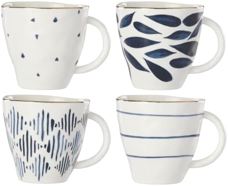 Blue Bay Porcelain 12-Piece Dinnerware Dessert Set for 4 in White/Blue, alternate view 6