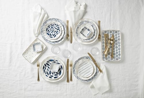 Blue Bay Porcelain 24-Piece Dinnerware Set for 8 in Blue, alternate view 2